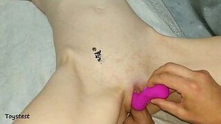 Clit Sucking Toy plus Dildo makes her crazy - porn video