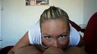 Shaved cheating wife sucking and fucking on top - porn video