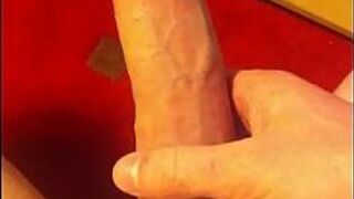 Big white dick wank and cum - porn video